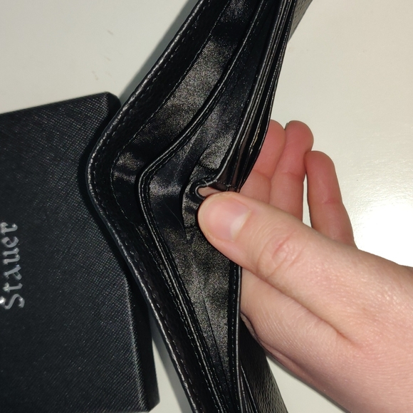 Brand New Men's Stauer Wallet Black Bifold Genuine Leather - Picture 3 of 3